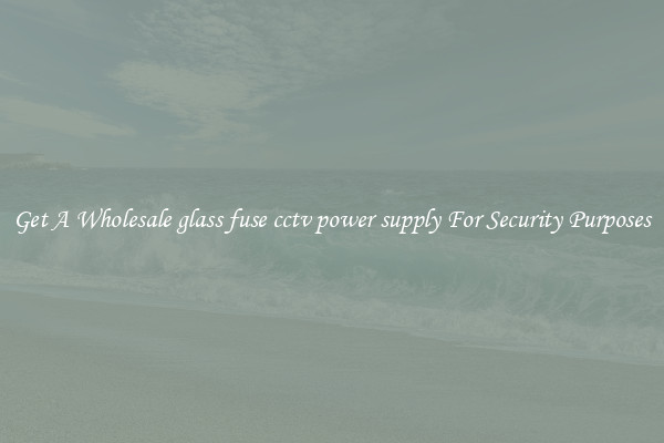 Get A Wholesale glass fuse cctv power supply For Security Purposes