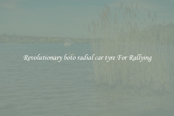 Revolutionary boto radial car tyre For Rallying