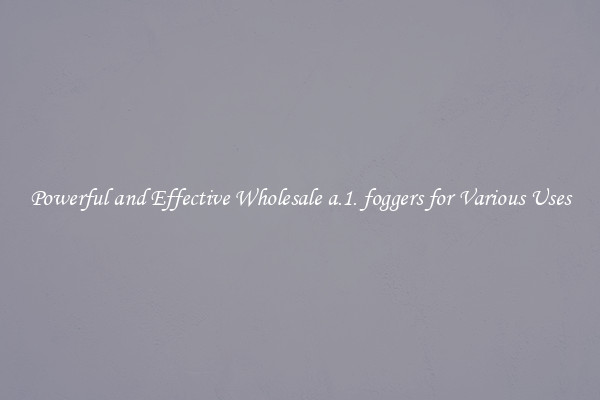 Powerful and Effective Wholesale a.1. foggers for Various Uses