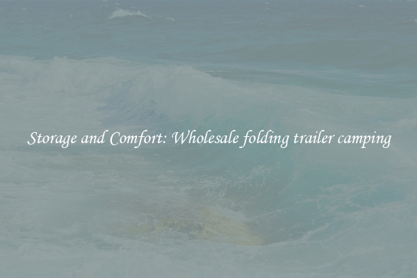 Storage and Comfort: Wholesale folding trailer camping