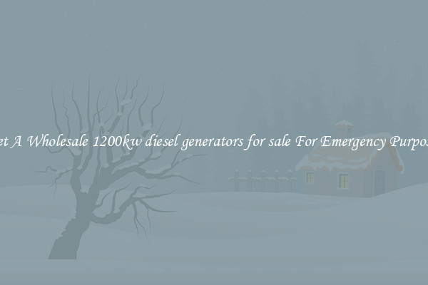 Get A Wholesale 1200kw diesel generators for sale For Emergency Purposes
