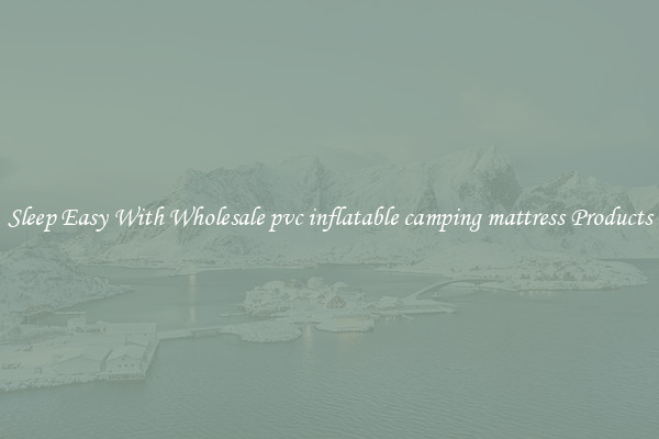 Sleep Easy With Wholesale pvc inflatable camping mattress Products