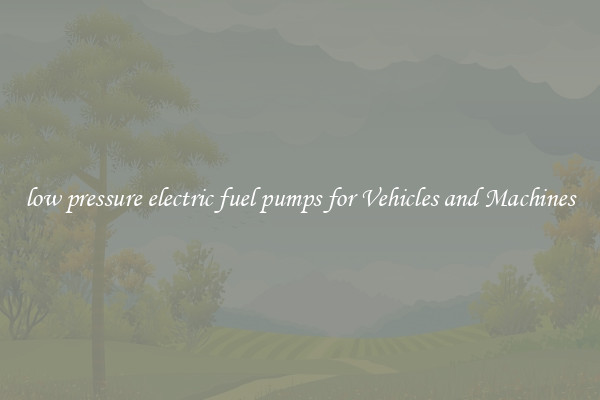 low pressure electric fuel pumps for Vehicles and Machines